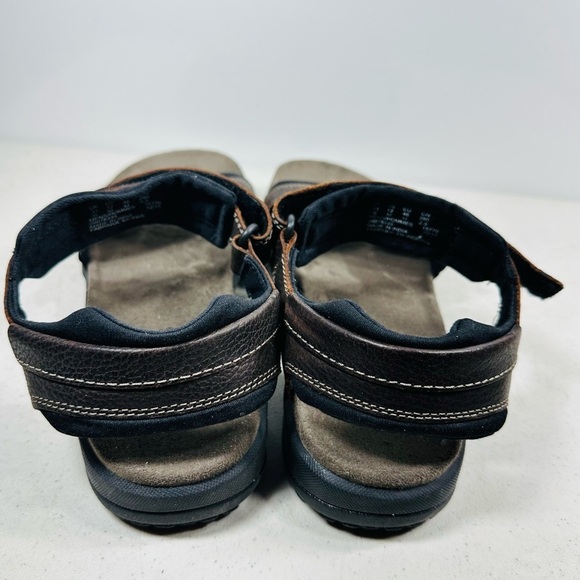 Clarks Mens Size 12 M Fishermen Sandals Brown Leather Strap Up Shoes main image 4